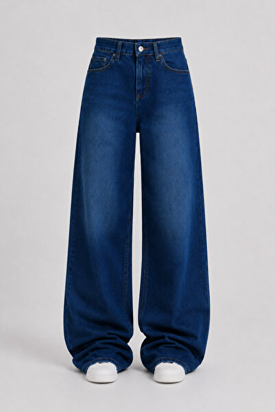 J&KSTORES Baggy Salaş Pocket Bol Paça Retro Görünümlü Jean Pantolon