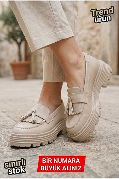 Registan Shoes LUXERA KADIN LOAFER AYAKKABI KALIN TABAN GÜNLÜK RAHAT TREND