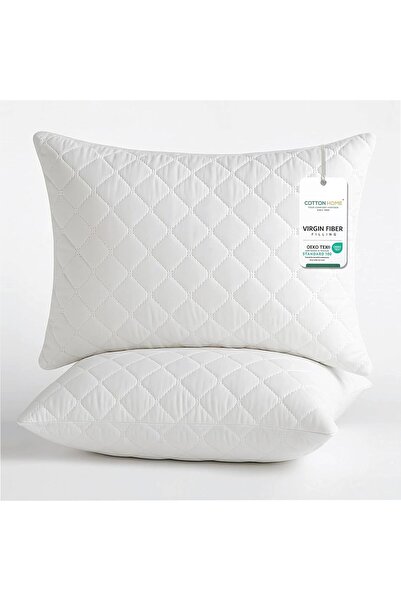 COTTON HOME Majestic Quilted Pillow 50 cm X 75 cm, Pack of 2, Hotel Luxury Sl...