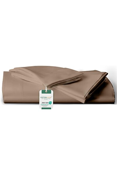 COTTON HOME 3PC Flat Sheet With 2 Pillowcase - 220x240cm Golden Supersoft Wri...