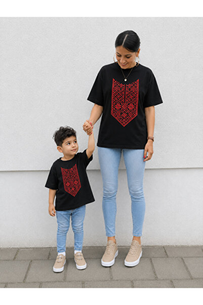 VODEXA Μπλουζάκι Mother Child Oversize, Σετ με δύο μπλουζάκια, 100% βαμβάκι, ...