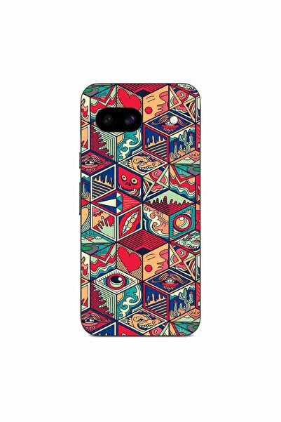 OEM Калъф, съвместим с Google Pixel 8A, със силиконов гел, TPU, с геометричен...