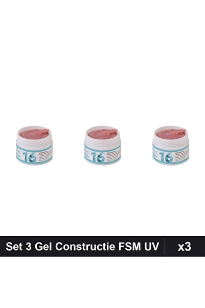 FSM Set 3 Gel Constructie UV LED 15g, Builder Gel Manichiura Profesională