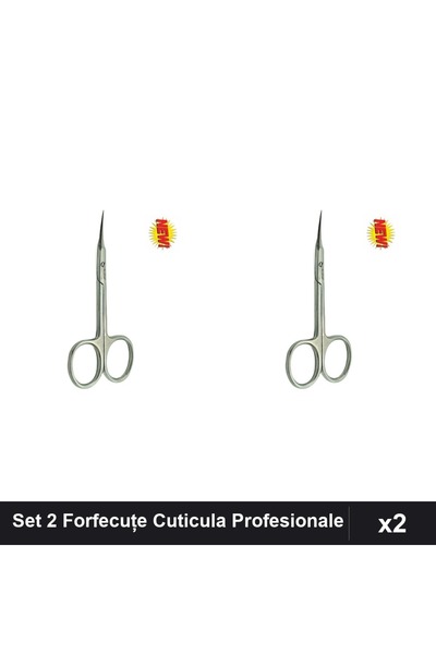 One Group Set 2 Forfecuțe Profesionale Cuticula Satin New, Clești Unghie Mani...