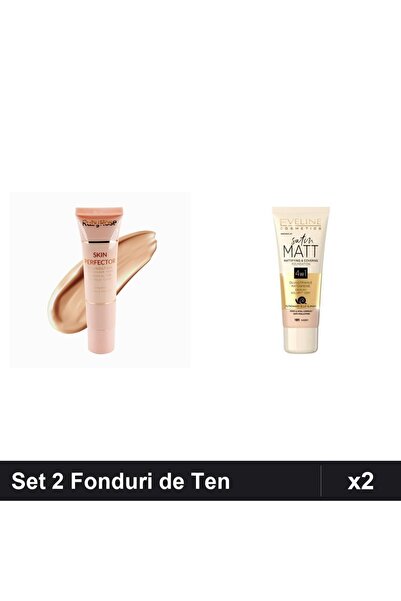 Ruby Rose Set of 2 Foundations Skin Perfector 04 and Eveline Satin Matt 101 I...