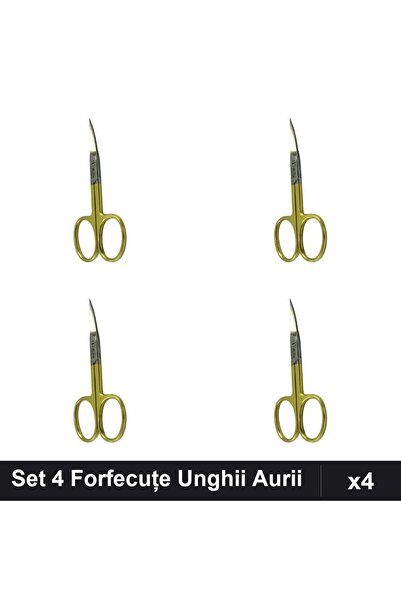 One Group Set 4 Forfecuțe Profesionale Unghii Aurii, Clești Manichiură