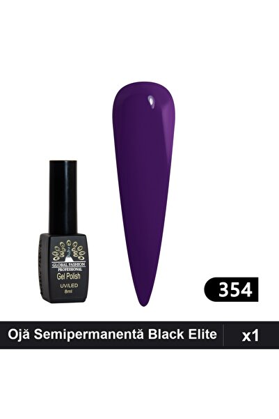 global fashion Ojă Semipermanentă Black Elite 8ml, Manichiură UV/LED,