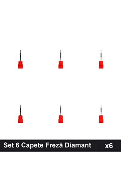 NAİLS Set 6 Capete Freză Diamant Unghii, Manichiură Profesională, Bit Freză