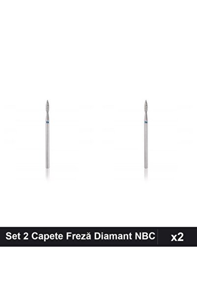 NAİLS Set 2 Capete Freză Diamant NBC Flacără Albastră, Duritate Mare, Manichi...