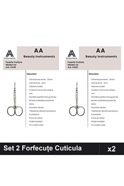 Makeup Set 2 Forfecuțe Profesionale Cuticula AlAlzee AA-CS10, Clești Unghiere