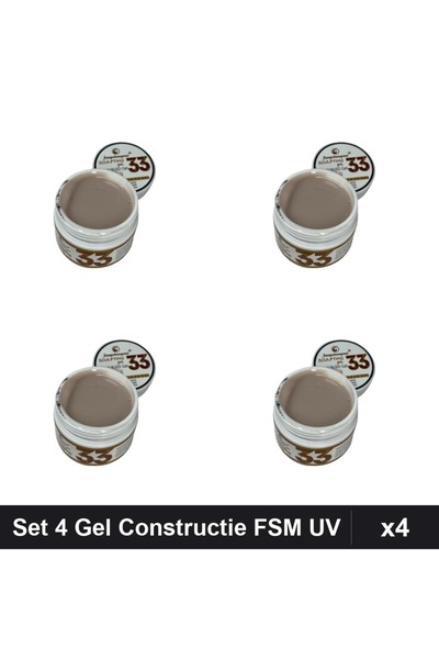 FSM Set 4 Gel Constructie UV LED 15g, Builder Gel Sculptat Manichiura Profesi...