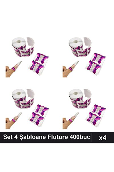 NAİLS Set 4 Șabloane Unghii Fluture, 100 Bucăți per Șablon, Manichiură Profes...