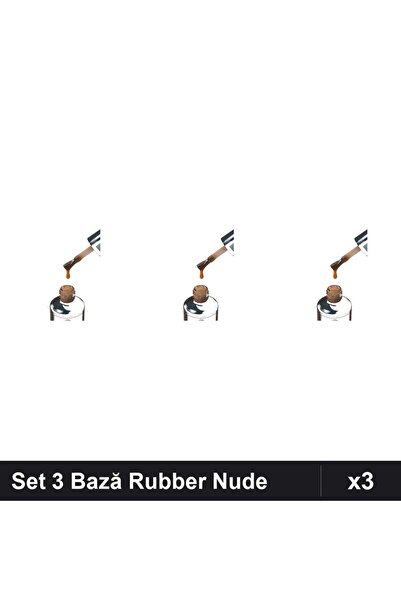 FSM Set 3 Bază Rubber Color Nude 15ml Nr.12, Manichiură UV/LED Profesională