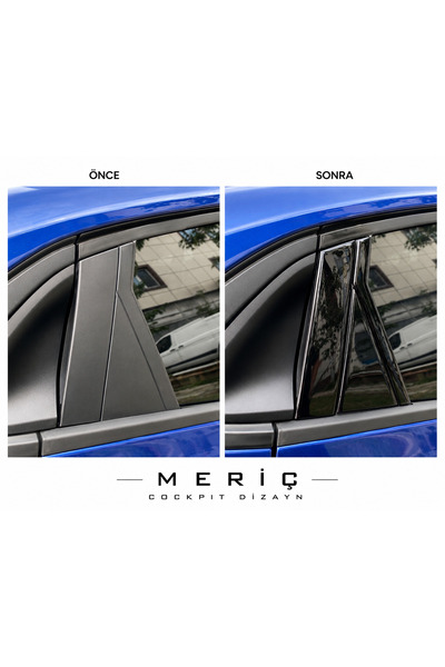 meriç cockpit design Renault Clio 5 Kapı Direği PianoBlack Kaplama Parlak Siy...