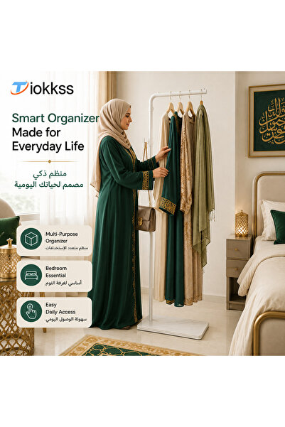 Tiokkss Minimal Clothes Rack, 170cm Freestanding Garment Rack with 30cm Top B...