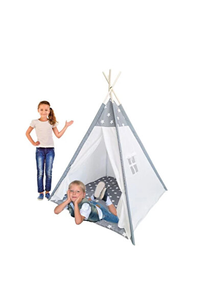 Lumi LUXURY Cort de Camera pentru Copii Tip Indian Alb Gri 120x120x150cm