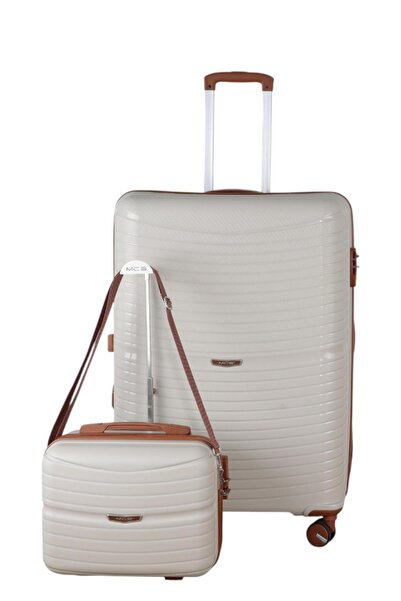 MÇS V379 AURA Y.ÜRETİM PP VALİZ 75 CM + MAKYAJ SİYAH SET