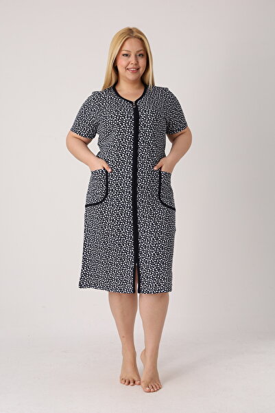 ROMEO LİFE Women's Plus Size 100% Cotton Combed Fabric Zippered Summer Dress ...