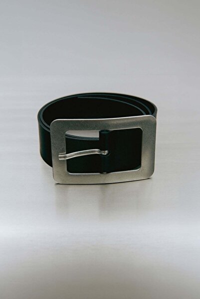 Suud Collection Black Antique Buckle Square Belt