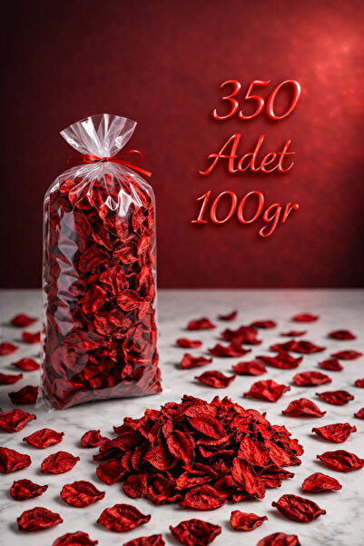 ZEYMERADE Kırmızı Gül Kurusu Yaprağı, Romantik Dekor Hediye Süs Düğün Kına Sö...