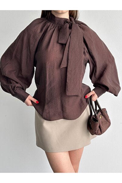 Fashionbox Bluza od tula modalnog materijala sa raglan rukavima i detaljima š...