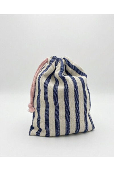 Renkli El Yapımı Kese - Lacivert - BÜYÜK - 23X33 CM