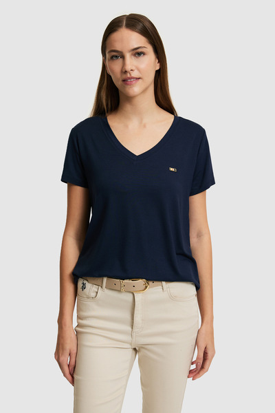 U.S. Polo Assn. Kadın Lacivert Basic Tişört 50323448-VR033