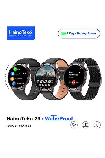 HAINOTEKO ساعة ذكية مقاومة للماء بشاشة AMOLED مع ميزة الاتصال عبر البلوتوث، ب...