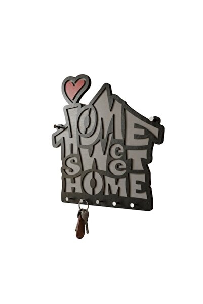LimArt Suport decorativ din lemn pentru chei, model  "Home Sweet Home " cu in...