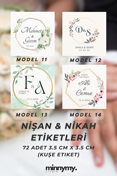 Minnymy Kişiye Özel Söz-Nikah-Nişan-Düğün-Kare Çikolata Etiketi