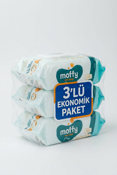 Lui Baby 3'lü Eko Paket 3x90 270 Yaprak Moffy Sensitive Islak Mendil 90’lı Ka...