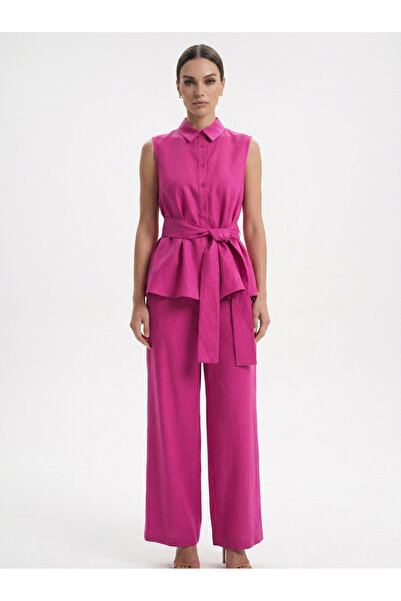 SUPER FASHION CLUB Women's Linen Shirt Trousers Set