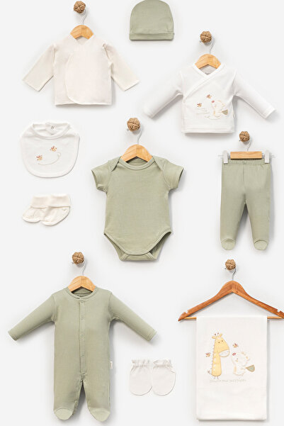 Bebitof Baby Bebitof Sevimli Zürafa ve Ayıcık Desenli 10 Parça Kutulu Yenidoğ...