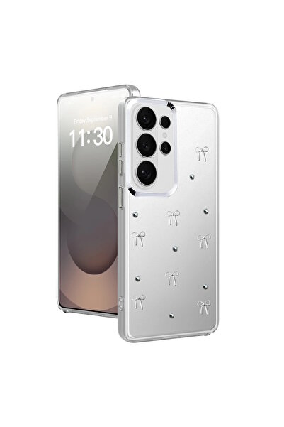 m.tk moveteck Samsung Galaxy S26 Ultra Uyumlu Kılıf Fiyonk Desenli Şeffaf Sim...