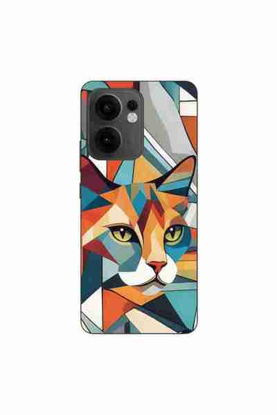OEM Husa compatibila cu Oppo Reno13 F Silicon Gel Tpu Model Cubic Cat Art