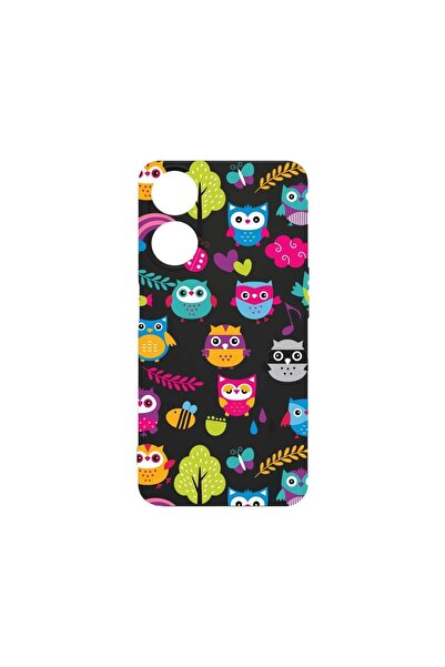 bestcase Премиум калъф от течен силикон, съвместим с OPPO A98, с мотив бухал,...