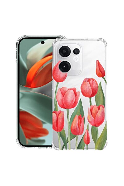 bestcase ¬Æ Husa compatibila OPPO Reno13 F 5G, Anti Shock 1.5MM, Red Tulips, ...