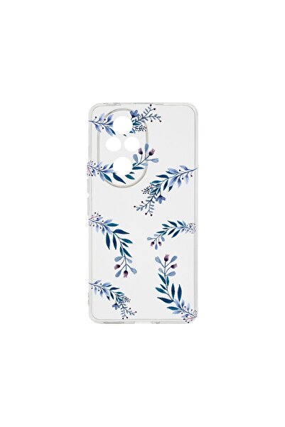 bestcase ¬Æ Husa Clear Silicon 2MM, Compatibila Cu Honor 200, Blue Flowers, A...