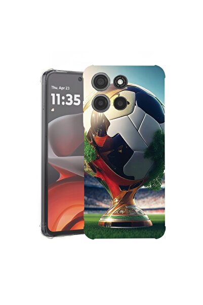 bestcase Калъф за Motorola Moto G15, Удароустойчив 1.5ММ, Футболен трофей, За...