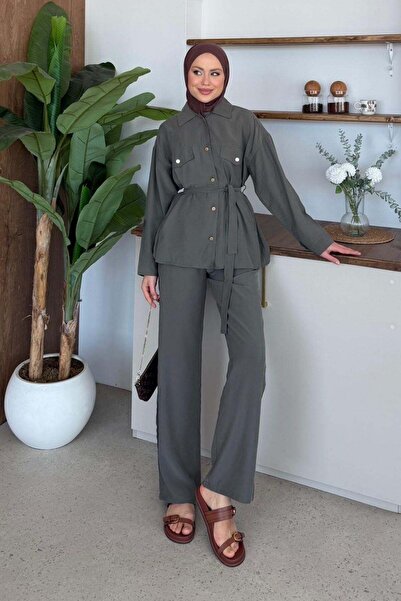 Hazamoda Modal Suit with Fairy Trousers Khaki