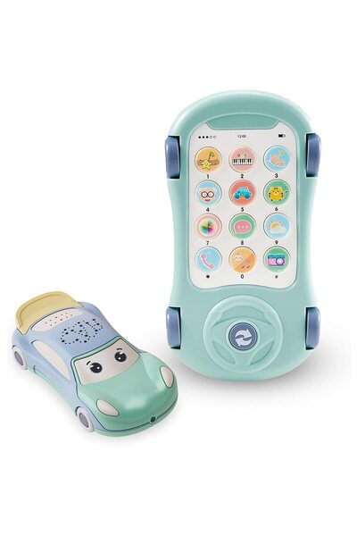Stuniko ® Telefon Interactiv si Masinuta 2 in 1 pentru Bebelusi, Proiector St...