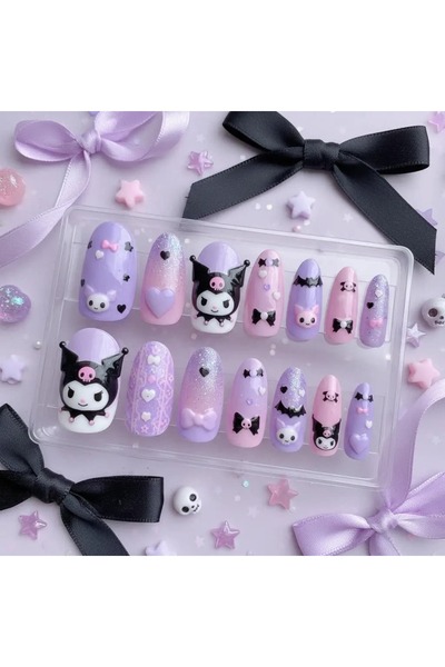 Miniso Lisanslı Jel Yapışkanlı Takma Tırnak Seti Mor – Havalı Dikkat Çekici T...