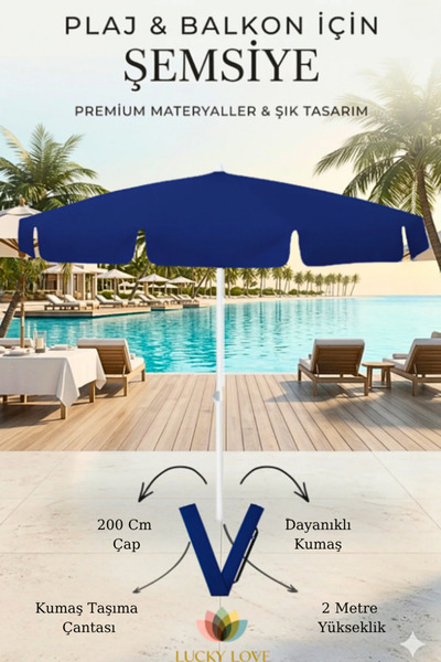 Bendable Umbrella Thin Tarpaulin Fabric For Beach Garden Balcony - 2 Meter Height / 200 Cm Width