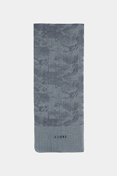 Zühre Brush Textured Patterned Dark Gray Shawl 0057