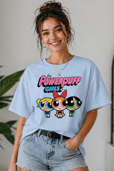 ArtYus Powerpuff Girls Printed Unisex Oversize T-Shirt – Cotton Crew Neck Cas...