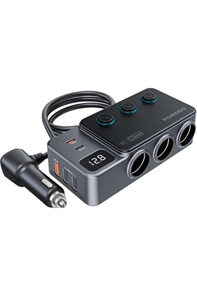 porodo محول ولاعة سيارة ومقسم مقابس، يدعم الشحن السريع QC 3.0 و PD 35W، مع 3 ...