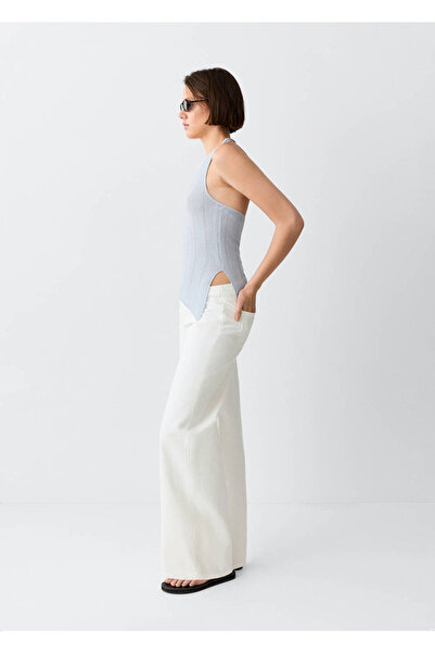 Mango Teen Düşük bel wide leg jean pantolon