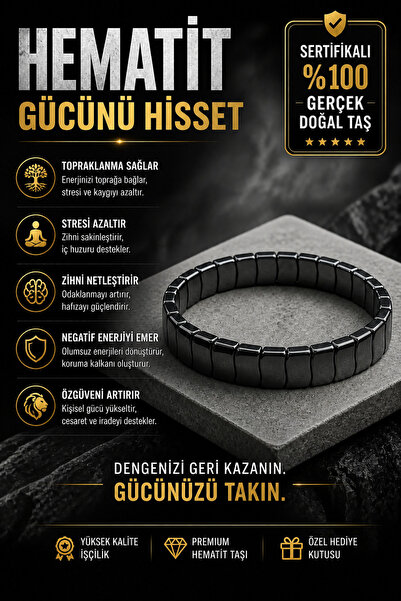 OSMANLI DOĞAL TAŞ Hematit Erkek Bileklik Yeni Seri No:1