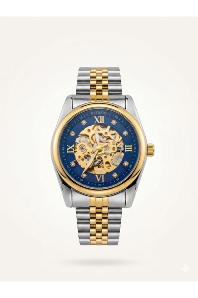 FITRON KVOGUES ROUND WITH DIAMONDS 117211 M BLUE DIAL - MEN'S AUTOMATIC
