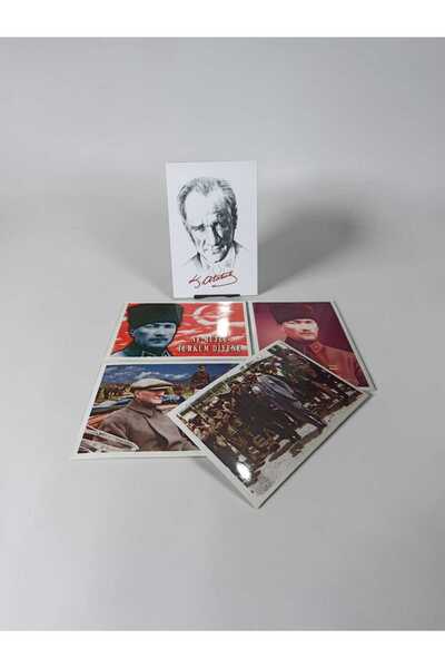 Hureggo Mustafa Kemal Ataturk Collectible Postcard and Mini Painting Set (5 P...